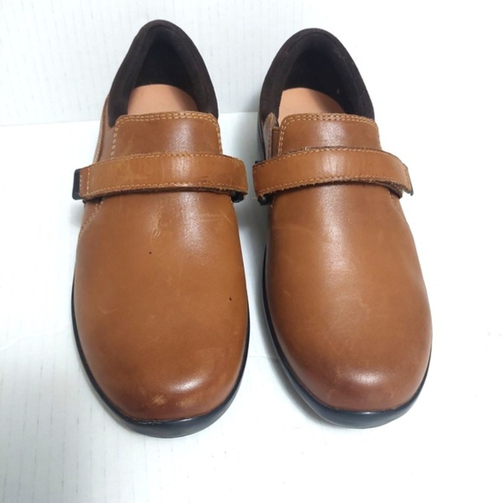 Anodyne Women's Cognac Brown Slip On Shoes 7M No. 51 W051-23-W-070 Hook & Loop